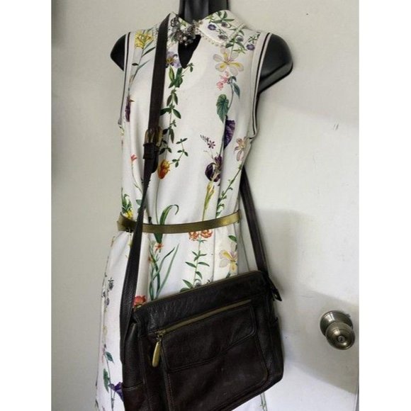 valerie stevens brown leather cross body bag - Picture 7 of 10